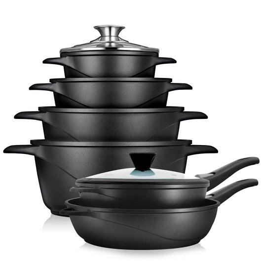 Batería Cocina Inducción + Juego Sartenes Granitec MGK1219