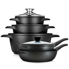 Batería Cocina Inducción + Juego Sartenes Granitec MGK1819