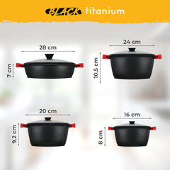 Batería Cocina Black Titanium Ø 16-20-24-28B cm
