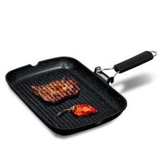 Grill Asador Ondulado Black Titanium 34x24cm