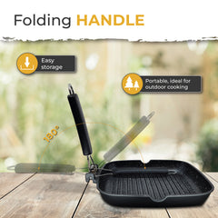 Grill Asador Ondulado Black Titanium 28x28cm