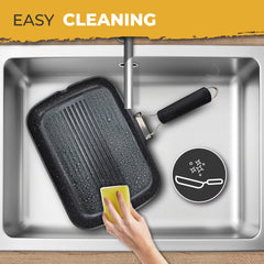 Grill Asador Ondulado Black Titanium 34x24cm