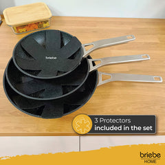 Juego de 3 Sartenes Antiadherentes Inducción Black Titanium Ø 20-24-28 cm