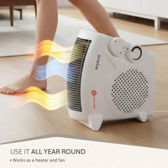 Calefactor Ventilador Eléctrico Portátil 2000W HT1181 Blanco