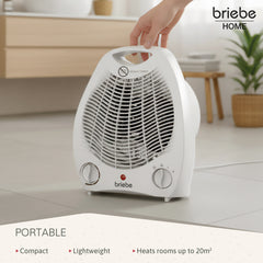 Calefactor Ventilador Eléctrico Portátil 2000W HT1126 Blanco