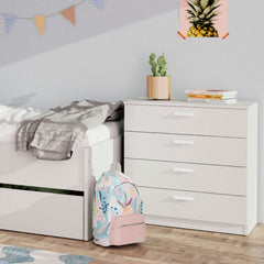 Cómoda Nova 4 Cajones 78x74x40 Blanco