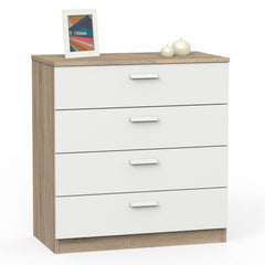 Cómoda Nova 4 Cajones 78x74x40 Roble Cambrian/Blanco