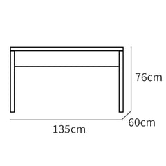 Escritorio Smuk Industrial 76x135x60 cm Blanco atlas/pata blanca