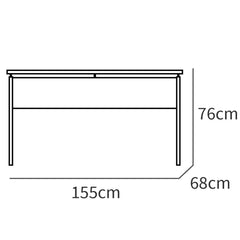 Mesa Zenith despacho 76x155x68 Blanco/pivote blanco