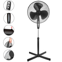 Ventilador de Pie Altura Regulable 100-125cm negro FN122397