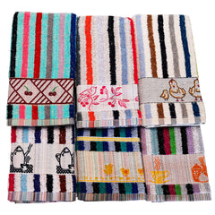 Set de 12 Paños de Cocina briebe Home 100% Algodón Rizo 50X50cm, Alta Absorción y Suavidad Rayas