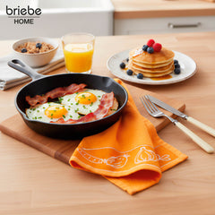 Set de 6 Paños de Cocina briebe Home 100% Algodón Rizo 50X50cm, Alta Absorción y Suavidad Colores Bordados