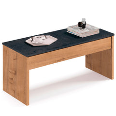 Mesa Opal Elevable 58x100x50/47x100x50cm Roble Gold/Mármol