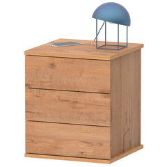 Mesita de Noche Serenade 3 Cajones 48.5x41x40 cm Roble gold