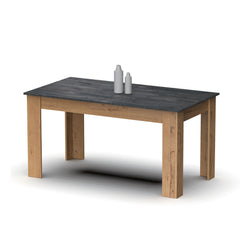 Mesa Opal extensible 77x140x80/77x195x80 Roble Gold/mármol