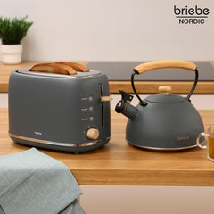 Set Nordic Tostador 2 rebanadas + Tetera Gris