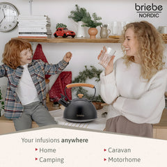 Set Nordic Tostador 2 rebanadas + Tetera Negro