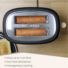 Set Nordic Tostador 2 rebanadas + Tetera Negro