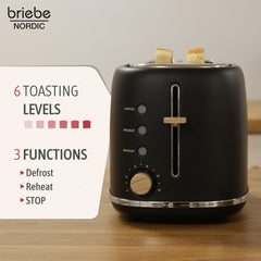 Set Nordic Tostador 2 rebanadas + Tetera Negro