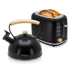 Set Nordic Tostador 2 rebanadas + Tetera Negro