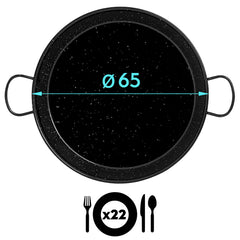 Set Jumbo Paellero 60cm + Paellera 65cm + Patas L3