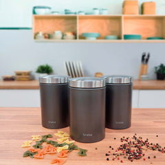 Set Metallic Panera + 3 Botes Antracita/Inox