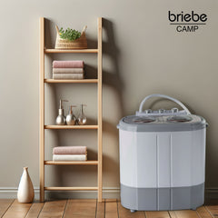 Mini Lavadora briebe Camp Portátil Camping con Centrifugado 3Kg Blanco/Gris
