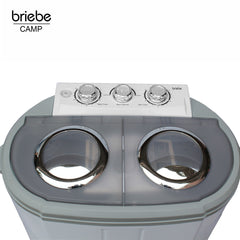 Mini Lavadora briebe Camp Portátil Camping con Centrifugado 3Kg Blanco/Gris