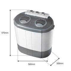 Mini Lavadora briebe Camp Portátil Camping con Centrifugado 3Kg Blanco/Gris