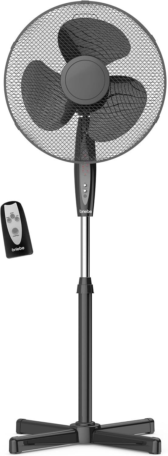 Ventilador de Pie Altura Regulable 100-125cm negro FN122397