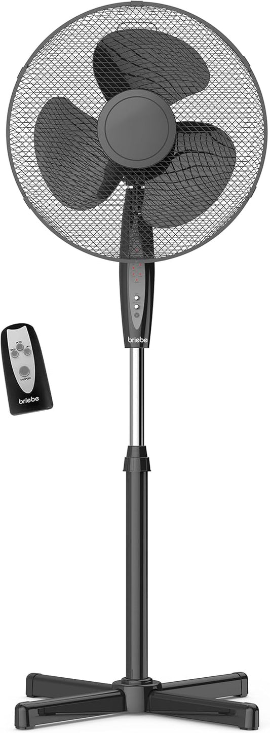 Ventilador de Pie Altura Regulable 100-125cm negro FN122397