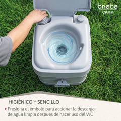 WC briebe Camp Compact Plus Inodoro Portátil Químico Adultos Potty 20L Camping Camper