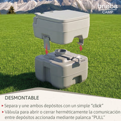 WC briebe Camp Compact Plus Inodoro Portátil Químico Adultos Potty 20L Camping Camper