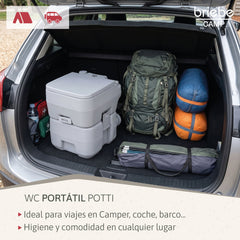 WC briebe Camp Compact Plus Inodoro Portátil Químico Adultos Potty 20L Camping Camper
