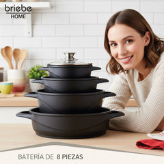 Batería Cocina Granitec Inducción 8 Piezas MGK17