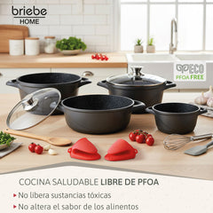 Batería Cocina Granitec Inducción 8 Piezas MGK17