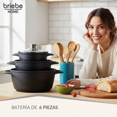 Batería Cocina Granitec Inducción 6 Piezas MGK18