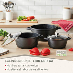 Batería Cocina Granitec Inducción 6 Piezas MGK18