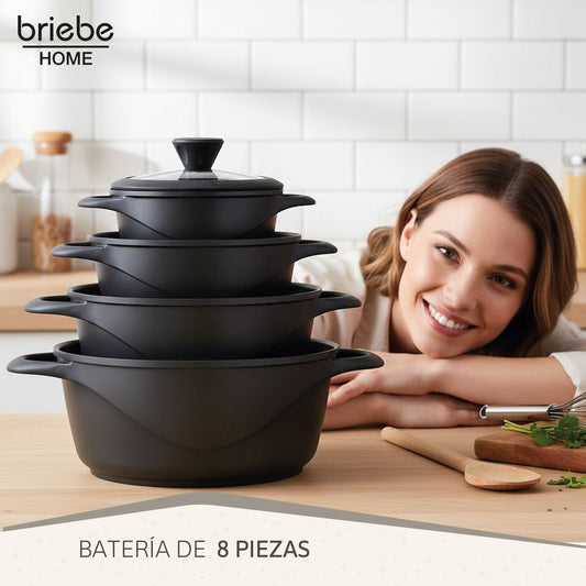 Batería Cocina Granitec Inducción 8 Piezas MGK12S