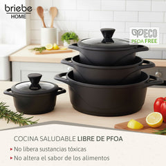 Batería Cocina Granitec Inducción 8 Piezas MGK12S