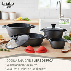 Batería Cocina Granitec Inducción 8 Piezas MGK17S