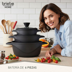 Batería Cocina Granitec Inducción 6 Piezas MGK18S