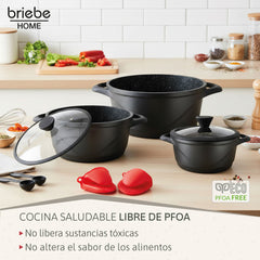 Batería Cocina Granitec Inducción 6 Piezas MGK18S