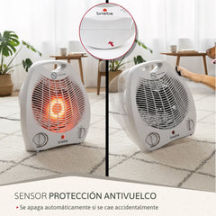 Calefactor Ventilador Eléctrico Portátil 2000W  HT1126 Blanco