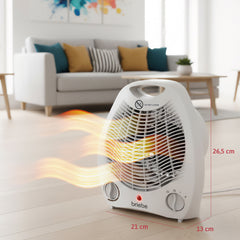 Calefactor Ventilador Eléctrico Portátil 2000W  HT1126 Blanco