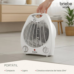 Calefactor Ventilador Eléctrico Portátil 2000W  HT1126 Blanco