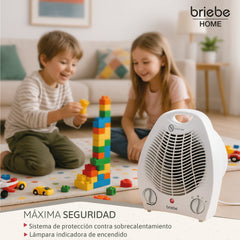Calefactor Ventilador Eléctrico Portátil 2000W  HT1126 Blanco
