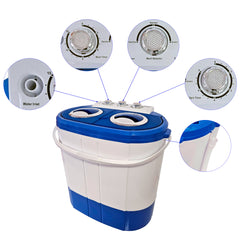 Mini Lavadora briebe Camp Portátil Camping con Centrifugado 3Kg Blanco/Azul