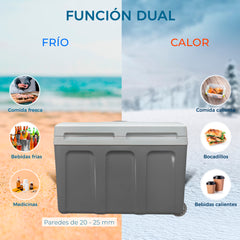 Nevera briebe Camp Portátil Eléctrica de Viaje Camping 40L Gris