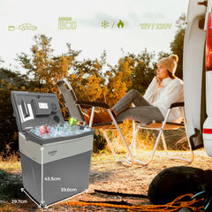 Nevera briebe Camp Portátil Eléctrica de Viaje Camping 28L Gris